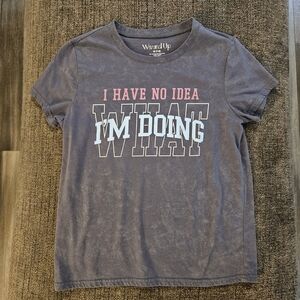 Gray Graphic Tee - Short Sleeve - Womens/Juniors 7/9